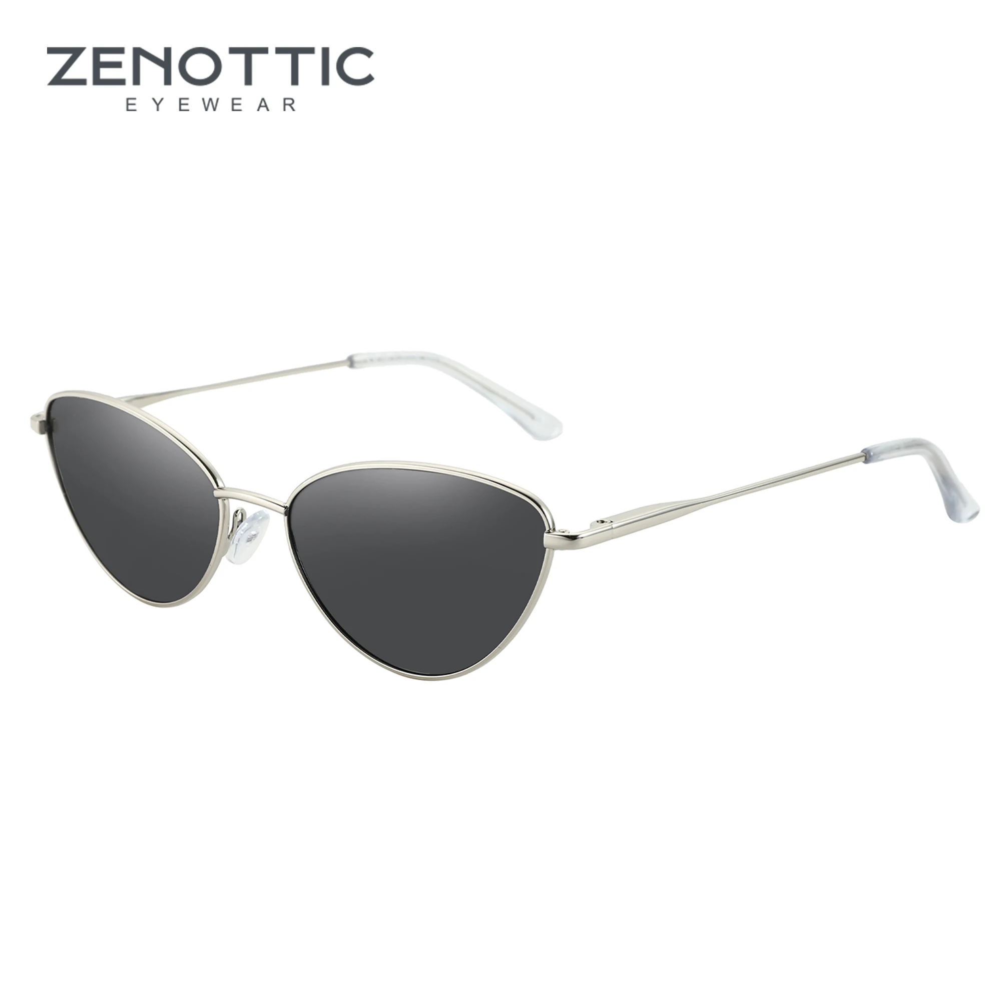 

ZENOTTIC Ladies Vintage Small Cat Eye Sunglasses Fashion Narrow Metal Frame Polarized Sun Glasses 100% UV Protection for Women