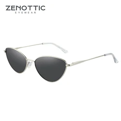 ZENOTTIC Ladies Vintage Small Cat Eye Sunglasses Fashion Narrow Metal Frame Polarized Sun Glasses UV Protection for Women