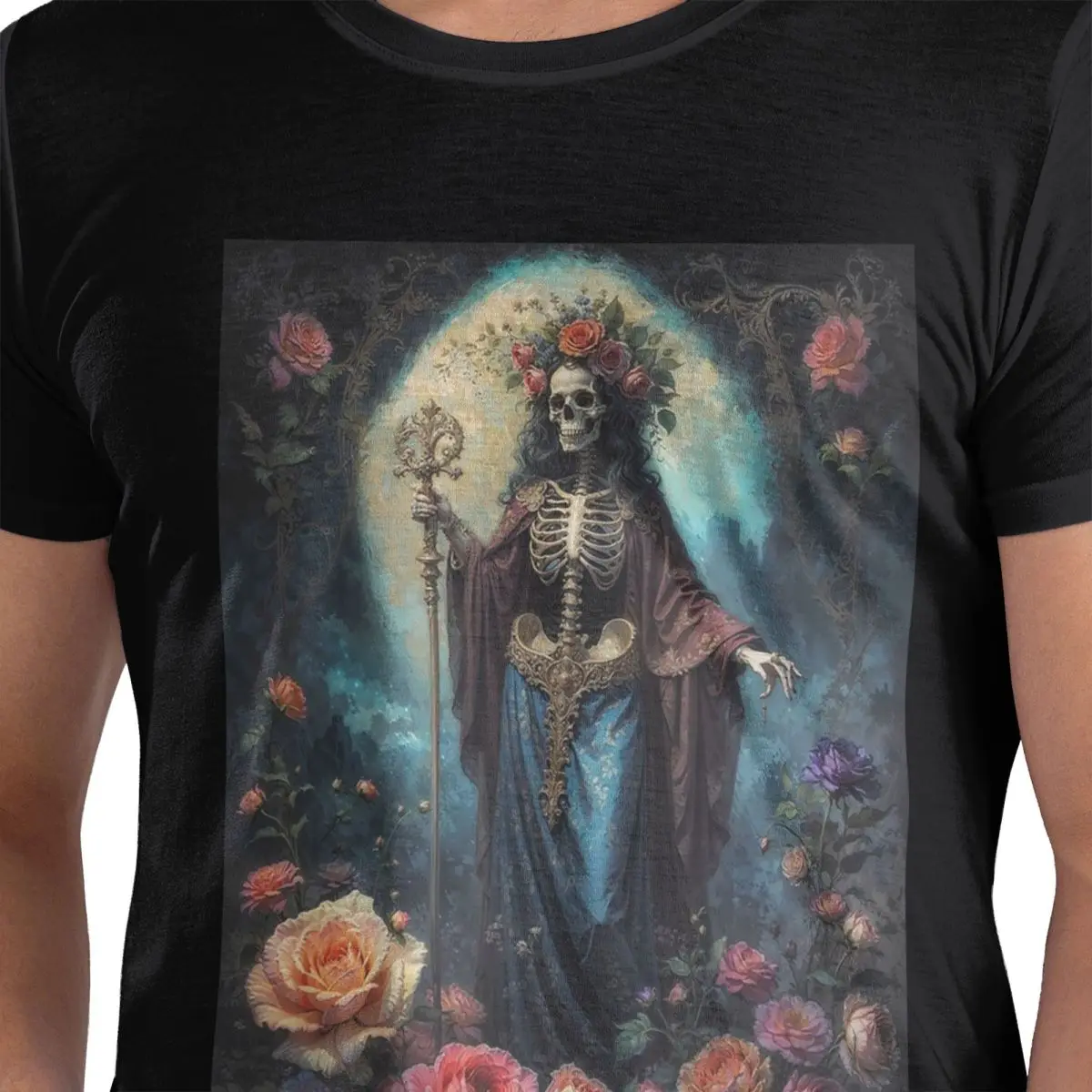 

Santa Muerte Spanish 100% Cotton T-Shirt Men's Fashion T Shirts Men Round Neck Short Sleeve S-6XL