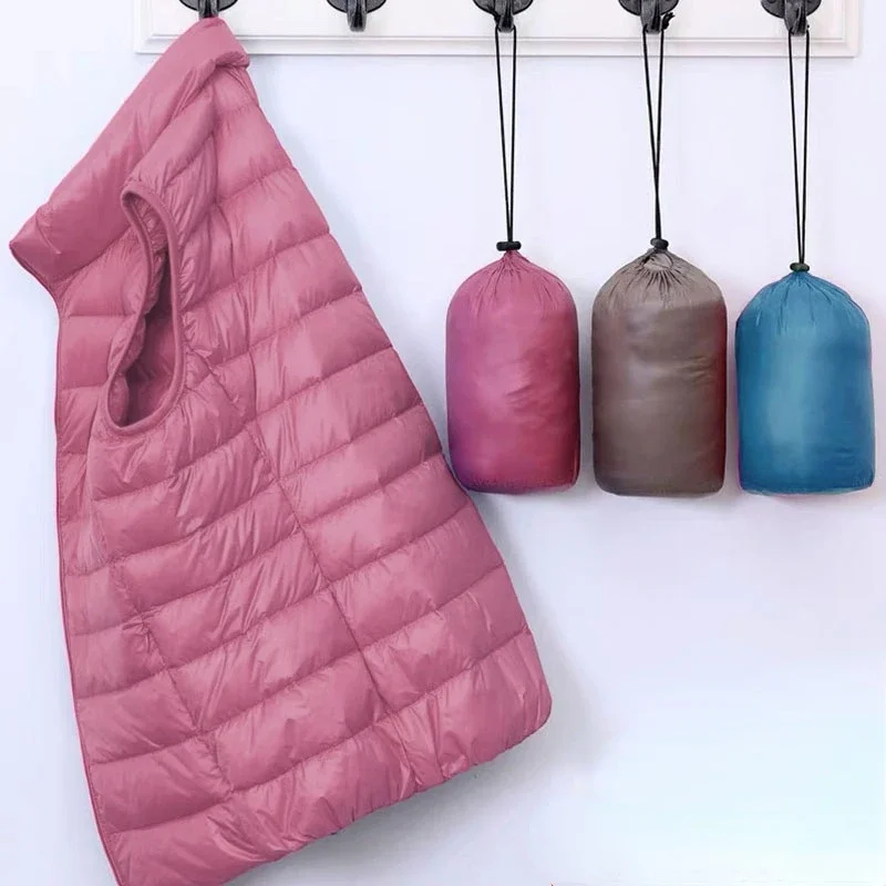 New Down Lightweight White Duck Down Vest Short Sleeveless Vest  Autumn/Winter Slim Fit Ultra Light Down Jacket Women Jackets