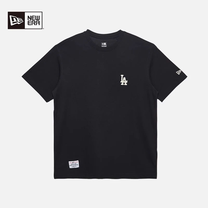 

New Era New Era Xlb Joint Model Xmlb Joint Model Los Angeles Dodgers Letter Logo Printed Round Neck Short-Sleeved T-Shirt Same Style for Men and Women Black