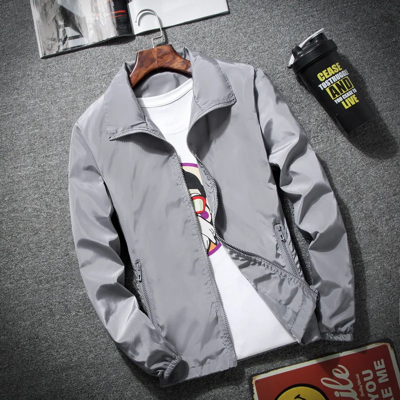 

Men's Outdoor Casual Zipper Jaet Sport Coats Faion Urban Sle Polyester Fiber Long Sve Stand Collar Zipper ket