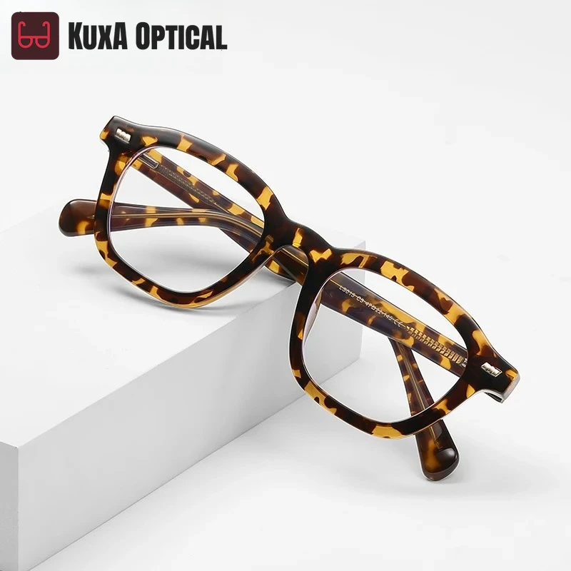 

KUXA Simple Personalized Retro Design Small Frame Geometric Fashion Anti-blue Light Glasses Customizable Prescription LS015
