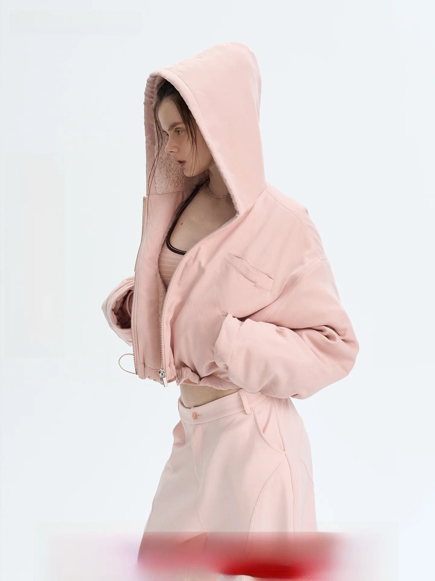 

Eco-Friendly Fur Jaet Women's ort Parka Coat with Hood Zipper Sle Long Sve Commute Faion Winter Clothing