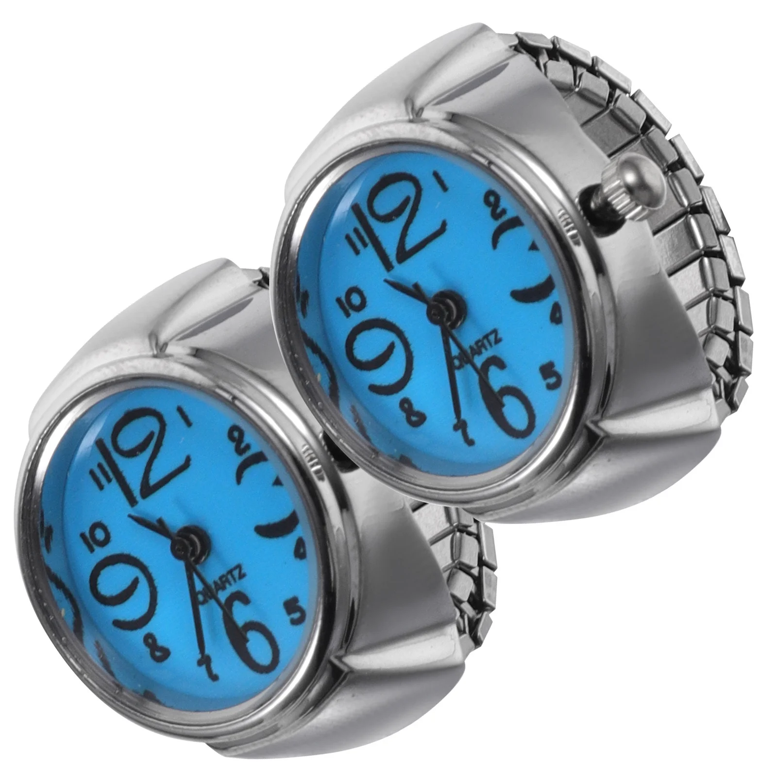 2pcs Couple Watches Big Number Display Mini Quartz Watch For Women Men Unique Gift Idea Ring Watches Mini Ring Watch