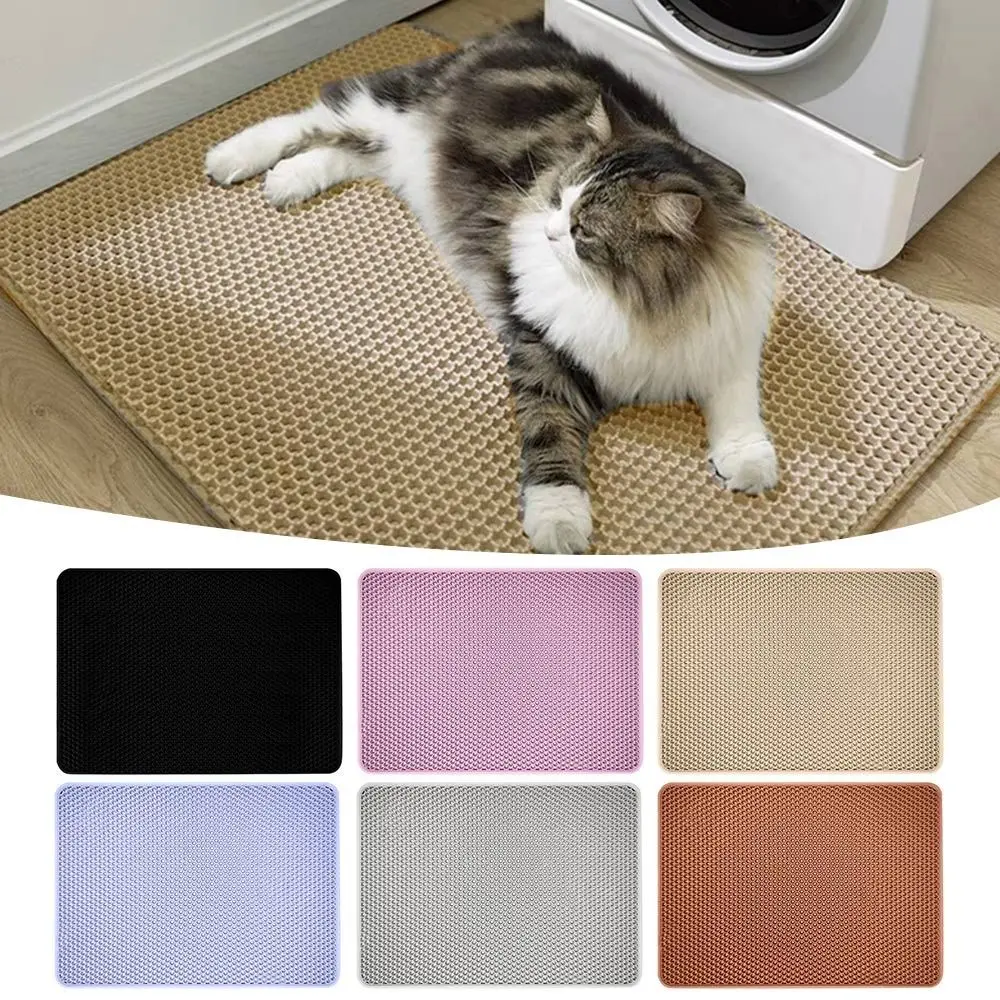 EVA Cat Litter Trap Mat Double Layer Waterproof Cat Litter Box Mat Non-slip Quickly Store Mess Free Litter Mat Pet Supplies