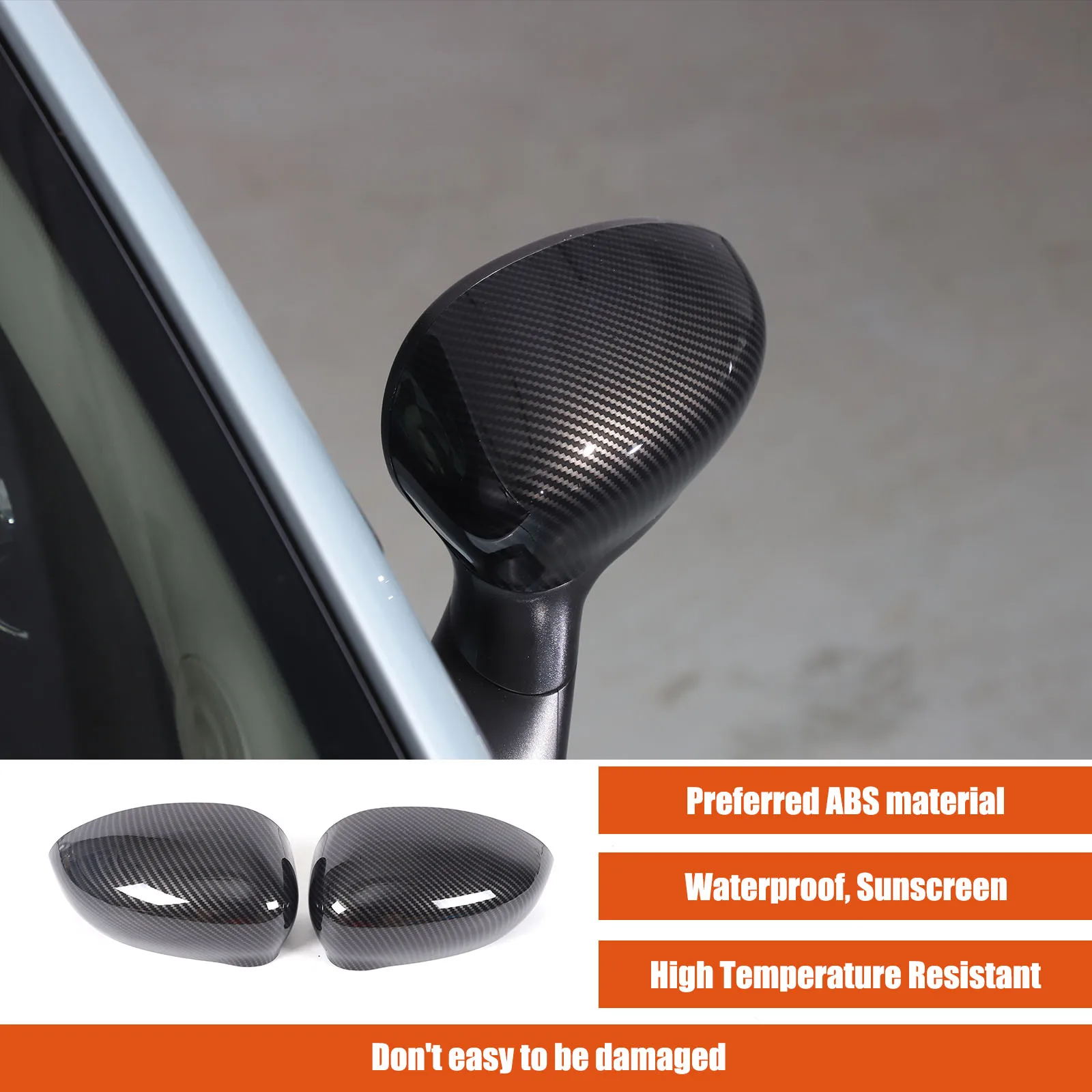 

2pieces set ABS Car exterior rearview mirror decorative cover Repair styling stickers For Fiat 500 2016+ Replacement Accessories