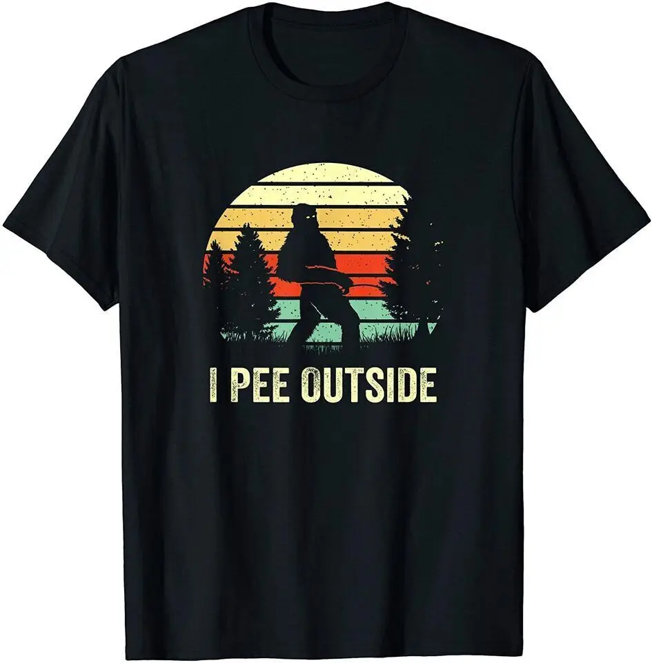 Retro Bigfoot Silhouette I Pee Outside T-Shirte Unisex T-shirts for Men Women Summer Tees Cotton Luxury Brand Vintage Oversized