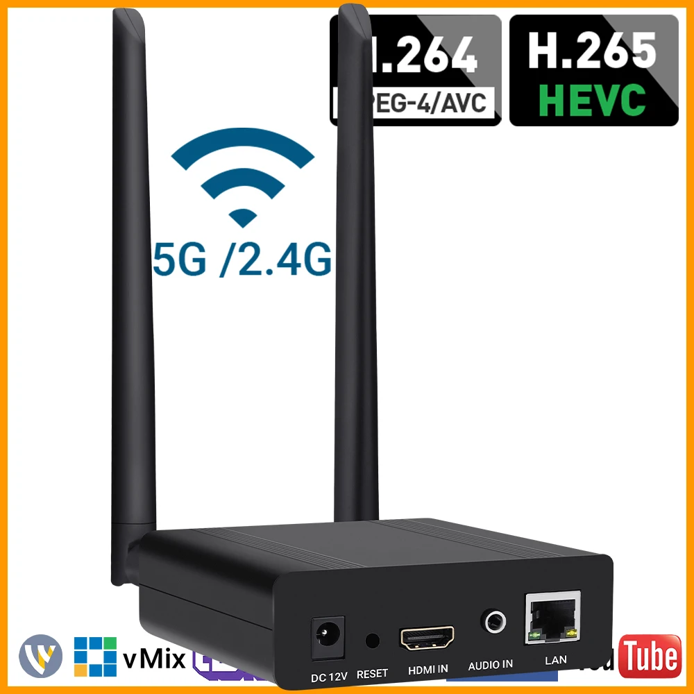 

URay HEVC H.265 H.264 WiFi HDMI Video RTSP Encoder Transmitter Live Broadcast Encoder Wireless H265 IPTV Encoder 1080P 1080I