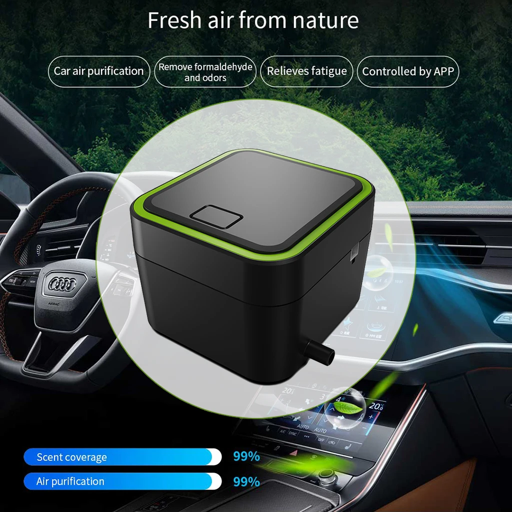 Universal Car plasma fragrance system Car air purification Remove formaldehyde and odors Relieves fatigue Controlled by APP