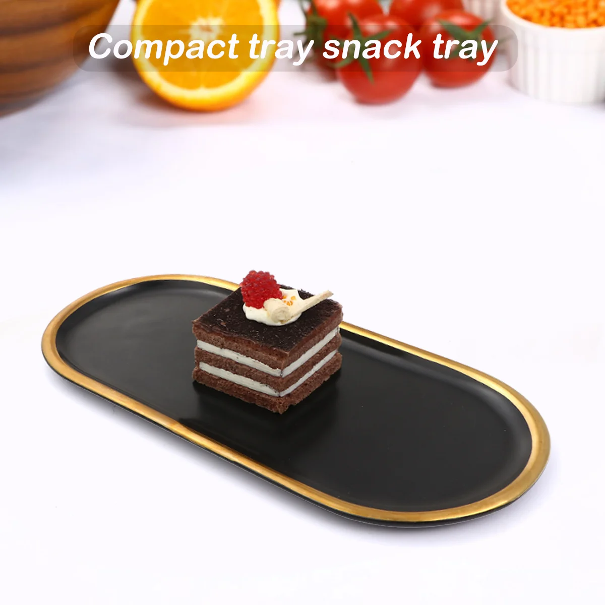 

1Pcs Ceramic Jewelry Display Plate Black Adorable Elegant Storage Tray Chic Jewelry Salver for Wedding Engagement Gifts