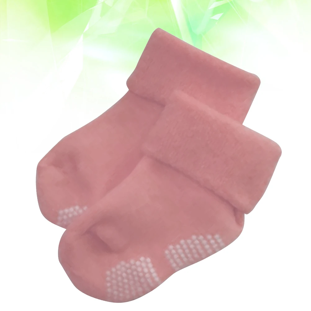 

Thick Non-Slip Baby For Boys Girls Newborn Cotton Winter Autumn Socks Loose Fit Socks 1-3 Years Pink ()