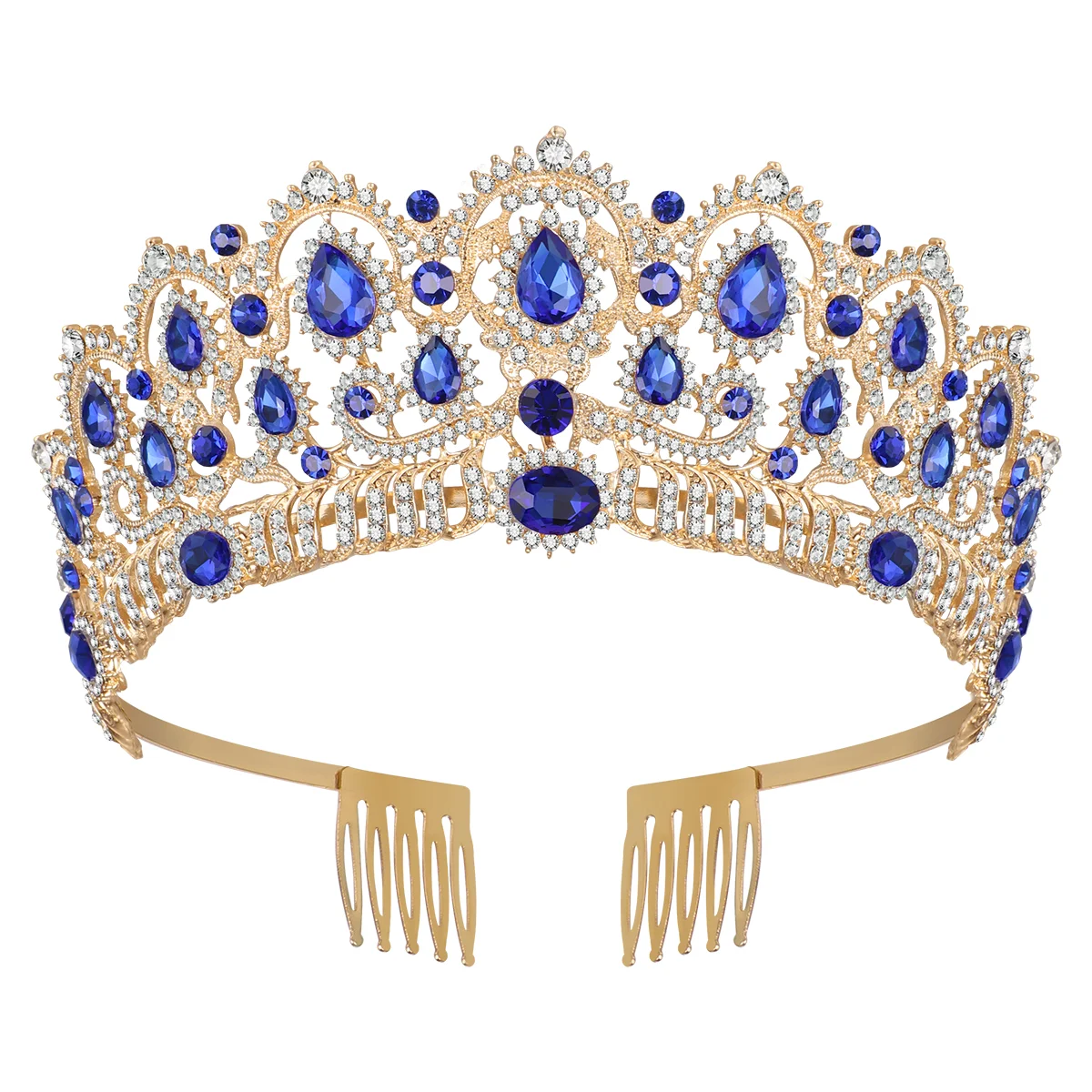 Corona in stile coreano blu The for Women Baroque Leisure Beauty Tiara Queen Series