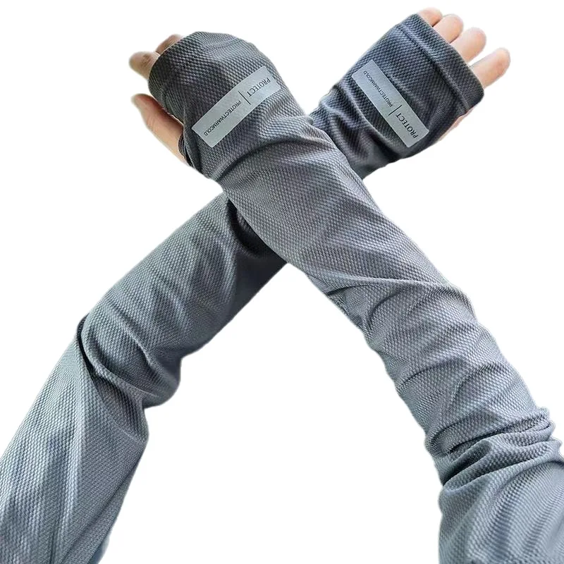 AliExpress NONE Sun Protection Arm Sleeves Outdoor Unisex Driving Cooling Breathable Stretchy Ice Silk Cycling Summer Travel Beach Arm Sleeves