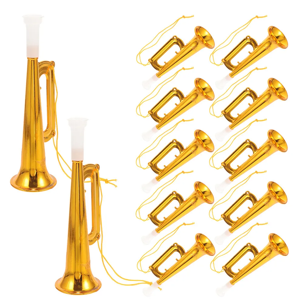 25Pcs Bright Color Plastic Trumpet Horn Compact Handheld Air Horn for Sporting Events Concerts Festivals Parties Crowd