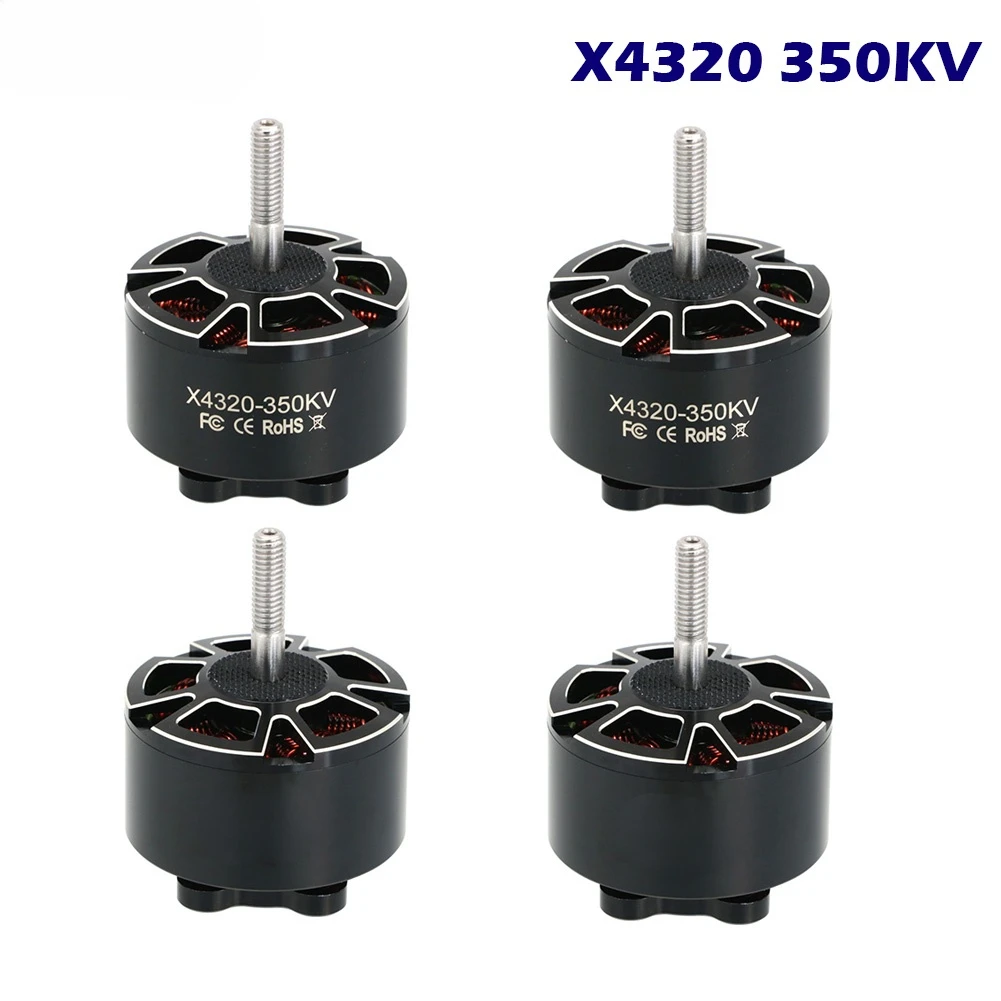 

4 шт. радиоуправляемый двигатель X4320 A4320 4320 350KV 3-8S высокоскоростной бесщеточный двигатель 6 мм вал для RC детали FPV дрона с неподвижным крылом