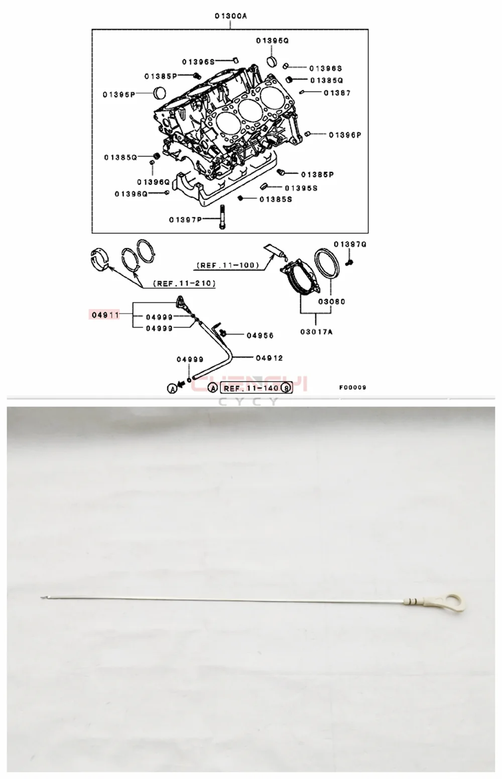 6G72 Engine Oil Dipstick For Mitsubishi Pajero Montero V73W V63W V87W V93W V97W MD368006 MD370103