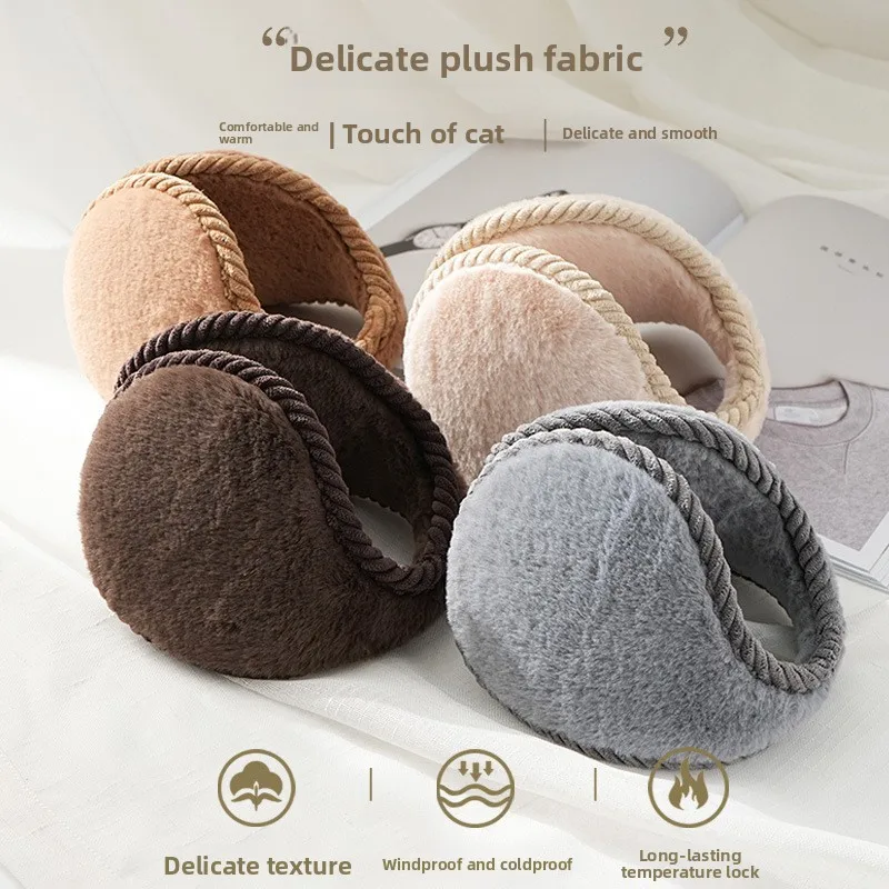 غطاء للأذنين من فراء الأرانب بتصميم جديد لفصل الشتاء - تصميم مائل، دافئ ومقاوم للبرد، سميك، كبير الحجم، قطيفة، للجنسين #1