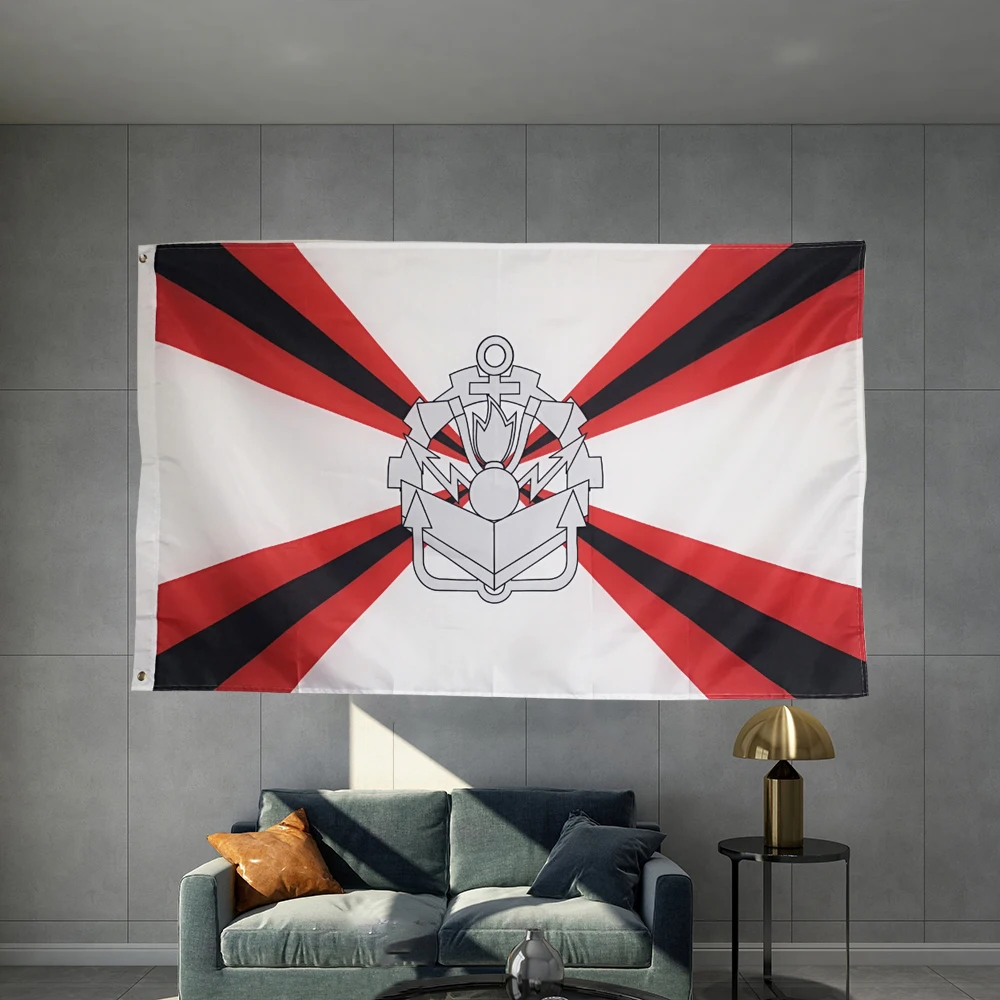 Engineering Troops Russian Army Flag Graphic Custom Printed Hanging  Polyester Shaft Cover Brass Grommets Design Outdoor