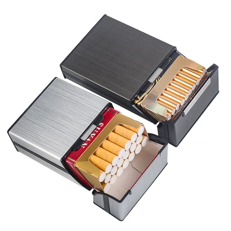 

Smoking Accessories Men Lady Gift Cigarette Storage Container Case Aluminum Tobacco Holder Pocket Box Magnetic Button