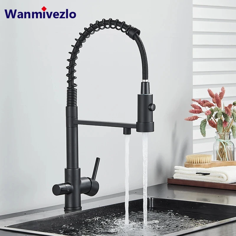 Filtered Kitchen Faucet Pure Water Kitchen Faucet Dual Handle Hot&Cold Drinking Water Purified Kitchen Mixer Taps