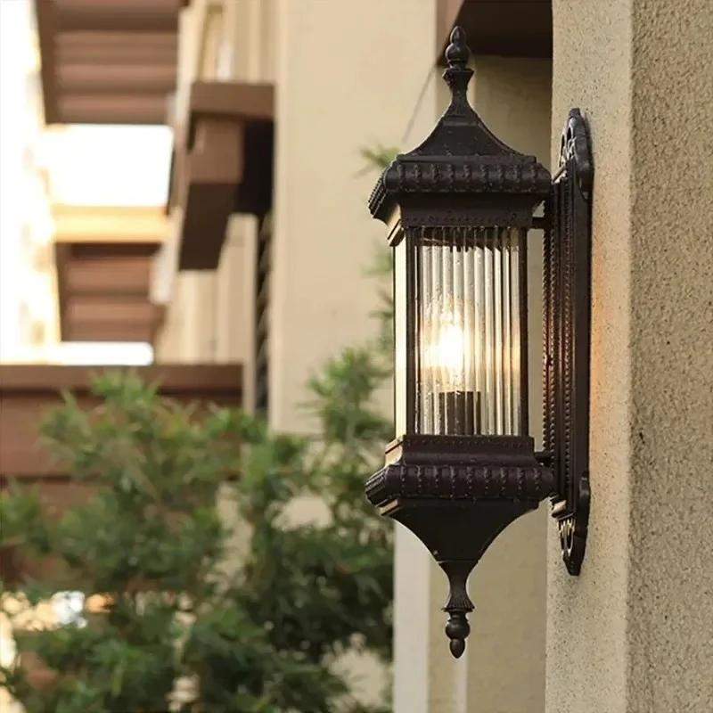Outdoor Retro Waterproof Wall Lamps Balcony Courtyard Gate Corridor Exterior Wall Light Villa Landscape Decor Lighting Sconce