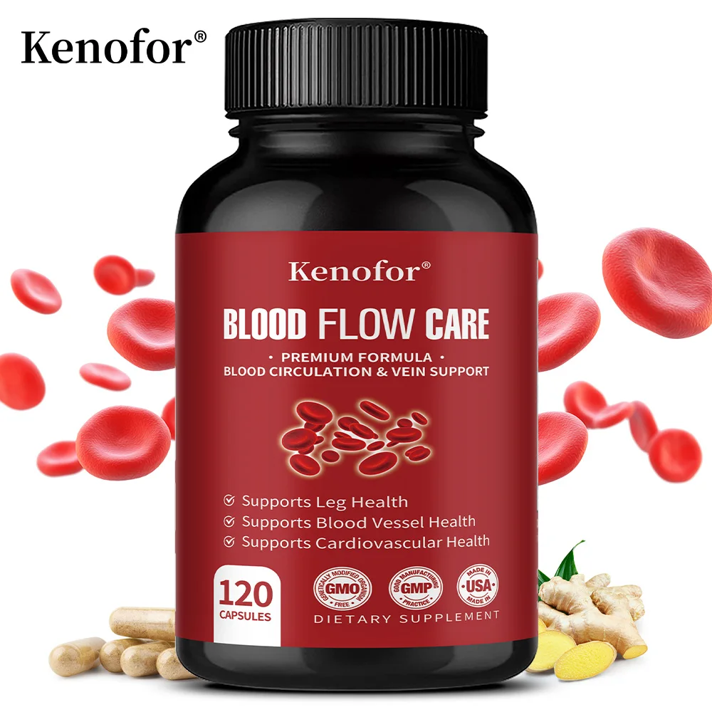 Blood Flow Care Capsules, Support Cardiovascular, Leg Vein & Body Circulation Balance, Maintain Physical Stamina & Vitality