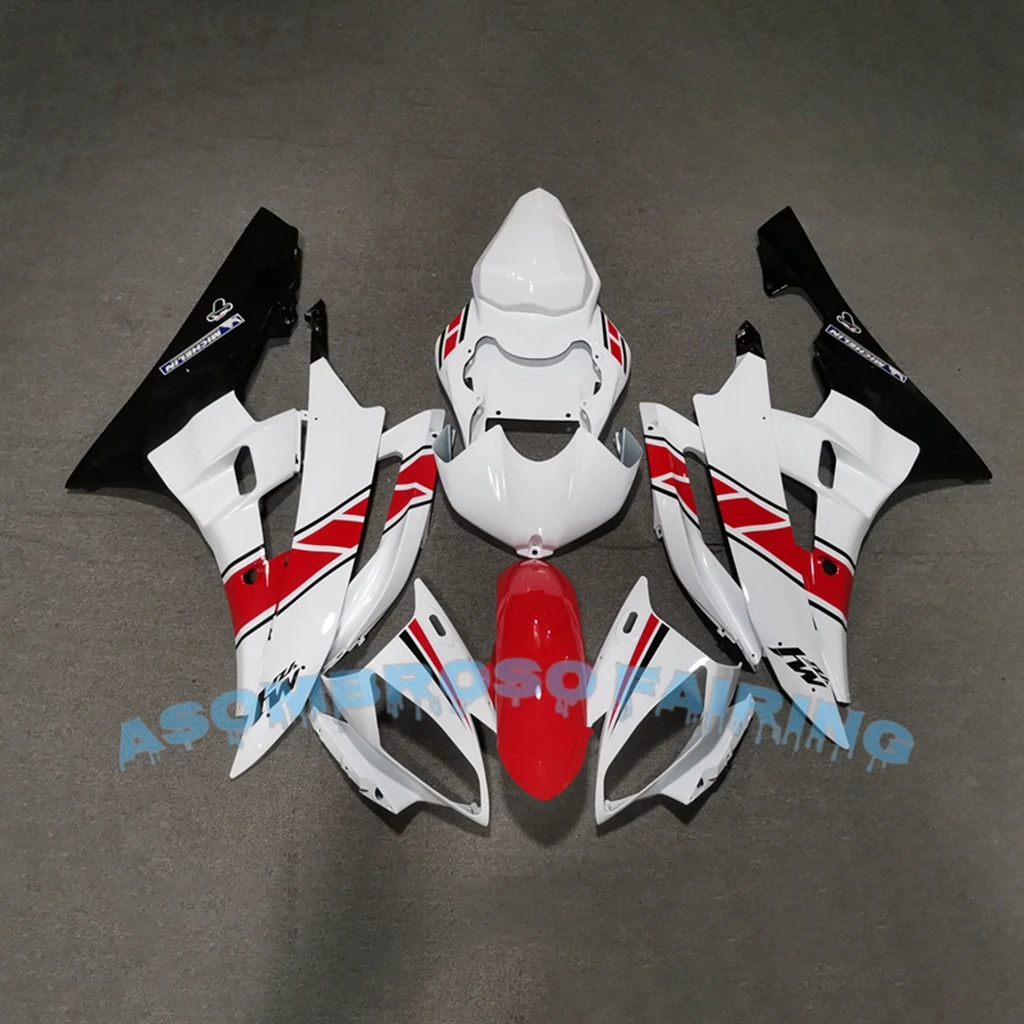 New ABS Whole Motorcycle Fairings Kits For Yamaha YZF-R6 06 07 YZF 600 R6 2006 2007 100% Fit ZXMT Bodywork Red white