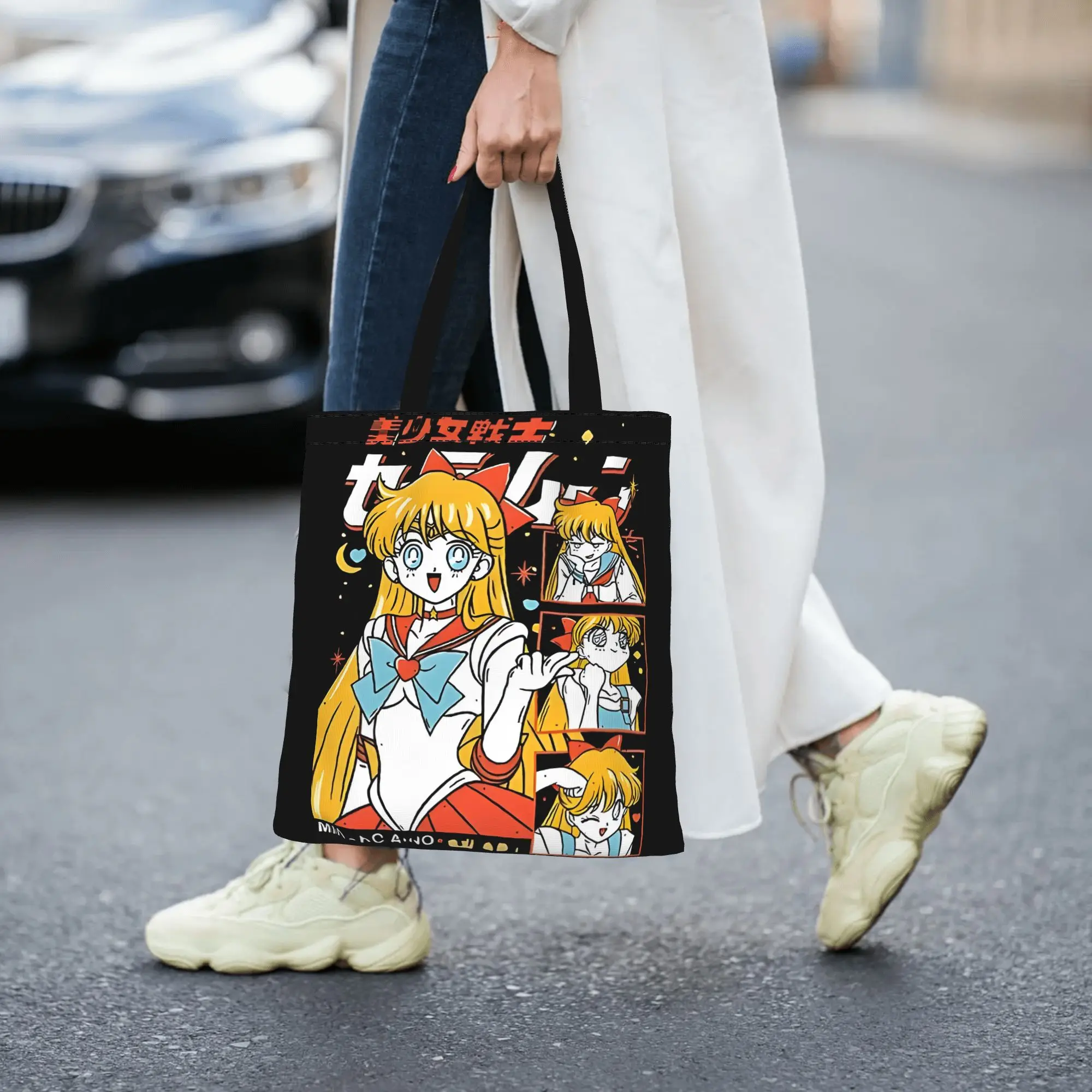 Fashion shopping bag Leisure and entertainment Sailor Venus Canvas Sailor Moon Canvas Tote Bag Women'S Shoulder Handbag