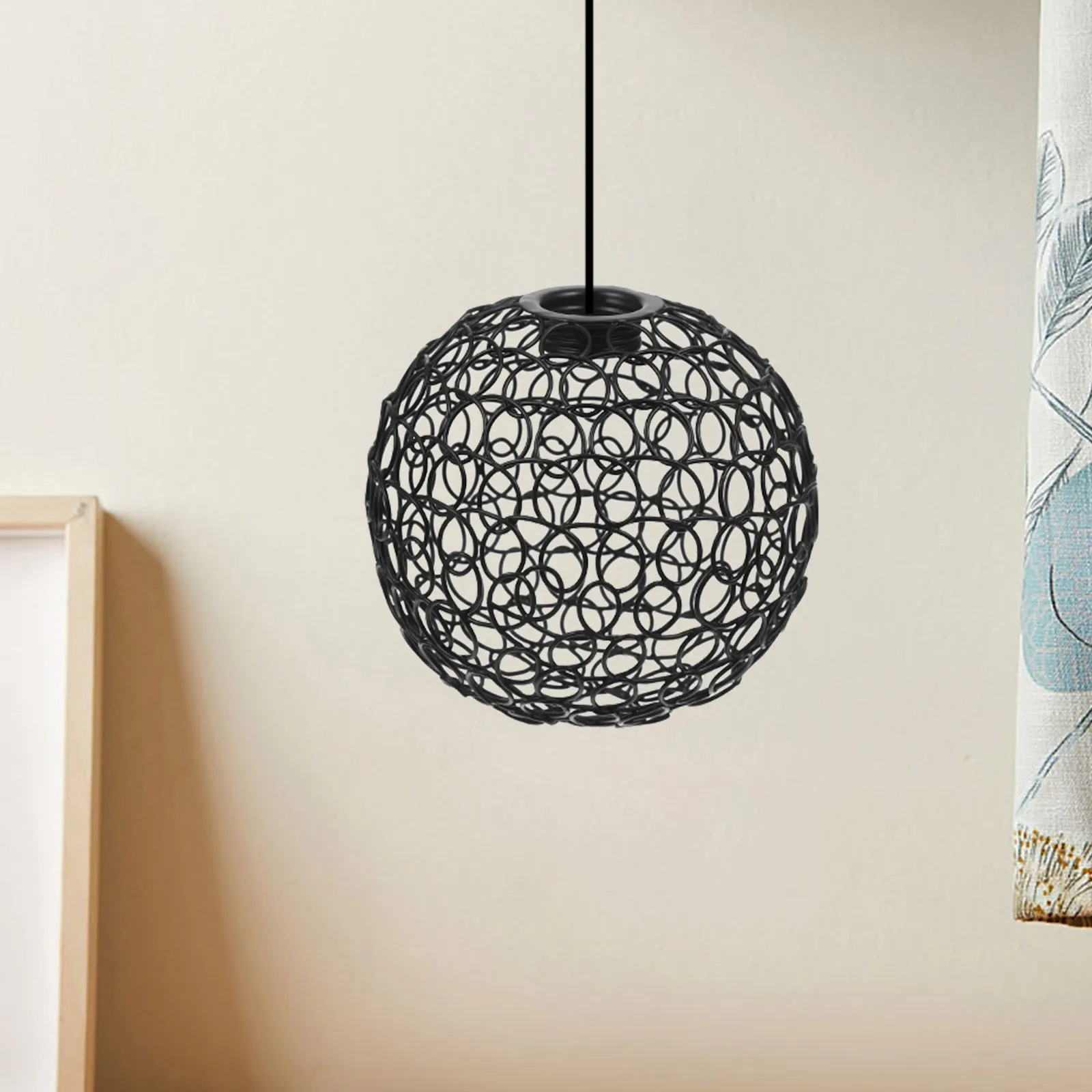 

Modern Wire Ball Lampshade Iron Pendant Lamp Decorative Lighting for Living Room Bedroom Study Tea Room Retro Style Ceiling