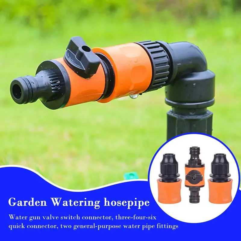 Garden Hose Shut Off Valve 3PCS Heavy Duty Hose On Off Valve Quick Connection Adjustable Garden Hose Fittings for Garden Hoses