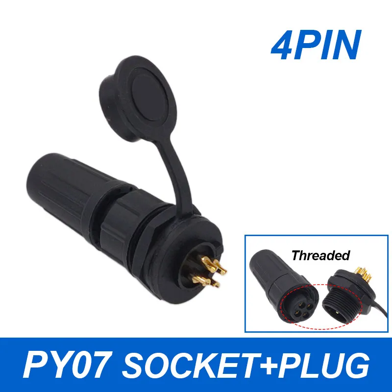 1 stks Connector Plastic Waterdichte Stopcontact IP67 PY07 Butt Connectors 2pin 3pin 4pin 5pin 6pin 7pin 8 pins Z108