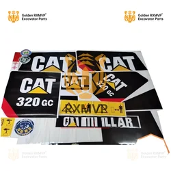 For Caterpillar cat Sticker Cat320gc/336/323 Body Side Door Model Digital Sticker Full Vehicle Label Excavator Parts