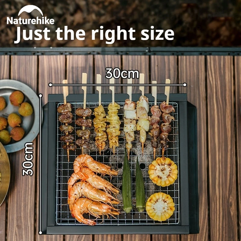 Naturehike Folding Barbecue Grill Outdoor Desktop Stove Burner Portable Camping Charcoal Grill Rack Picnic Home Travel Cookware