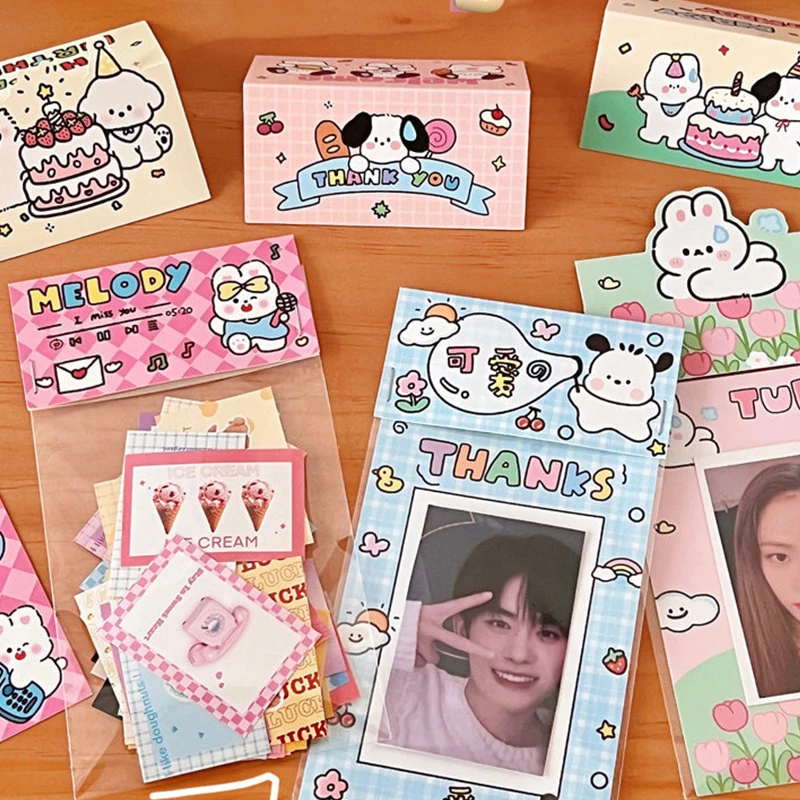 10pcs Original Dog Kawaii Card Memo Pad Packaging Card Set Material Paper Shipping Jewelry Gift Baking Biscuit