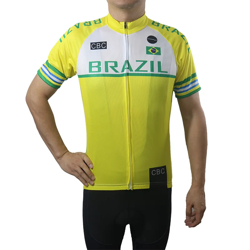 

Brazil Bicycle Clothes Short Sleeve Top MTB TShirt Road Cycling Jersey Bike Sport Jacket Wear Top Motocross Riding Race National