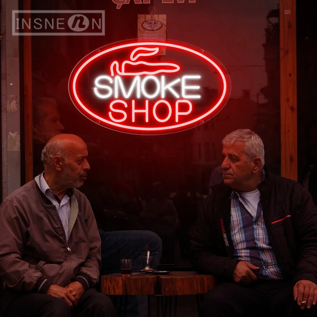 Smoke Shop neonowe znaki LED do Tobacco Shop Shopping Mall Man Cave reklama dla dymu Dekoracja ścienna sklepu neonowe światła