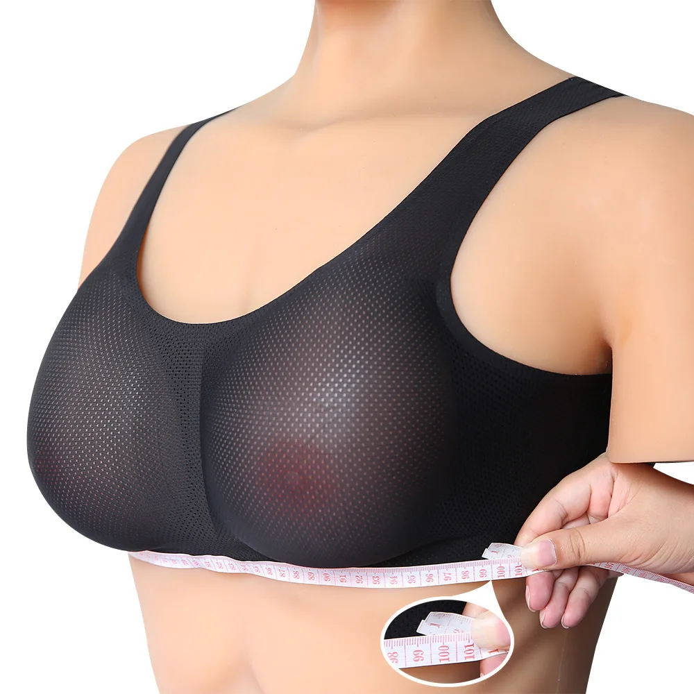 Vest Silicone Breast CD Cross-dressing Fake Breast A-EE Cup Drop Shaped Fake Breast Underwear Set