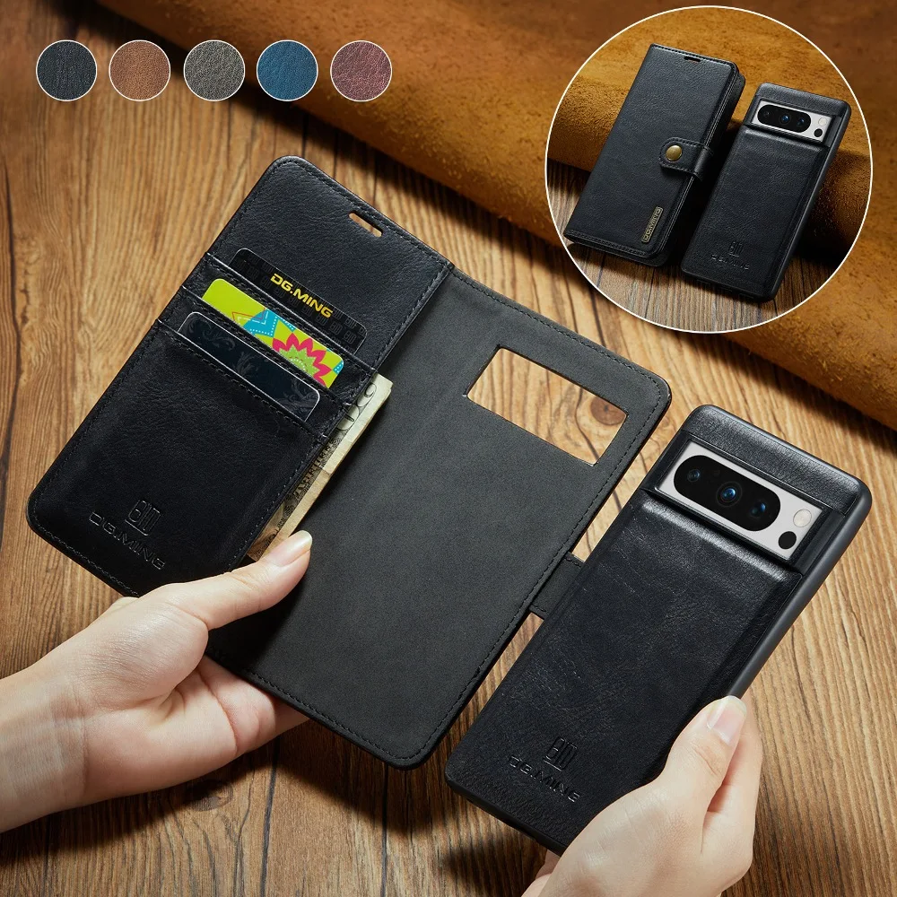 

Removable Magnetic 2 in 1 Flip Wallet Phone Case For Google Pixel 8 Pro 7A 7Pro 6 Pro 6A Protective Cover