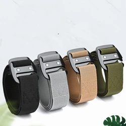 Tactical Belt Alloy Hook Buckle Quick Insert Elastic Belt Tooling Sports Casual Belt