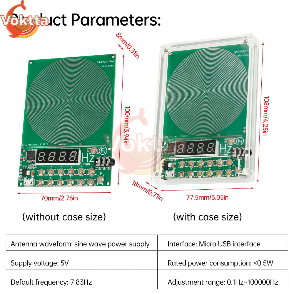 7.83 هرتز شومان موجة مولد 0.01 هرتز ~ 100000 هرتز قابل للتعديل تردد موجة جيبية مولدات 3.5 مللي متر الصوت الرنان تيار مستمر 5 فولت المصغّر USB #5