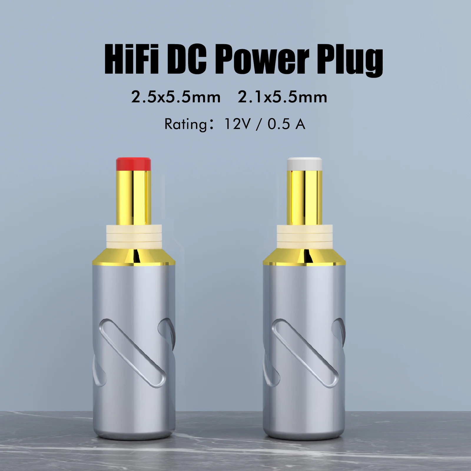 Monosaudio High Quality DC2.1 2.5 Gold-plated DC Power Plug For HIFI Audio DC Barrel Plug