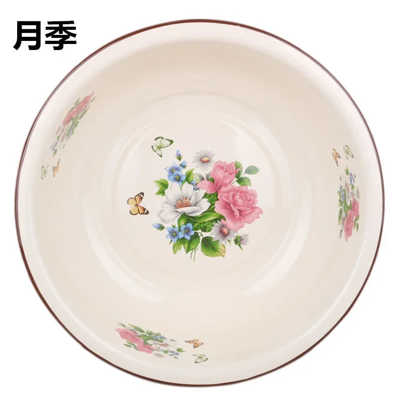 

Enamel Basin Washbasin 34cm 36cm Household Iron Porcelain Basin Ramen Bowl Bowls Stainless Steel Bowl Salad Bowl Rice Washing