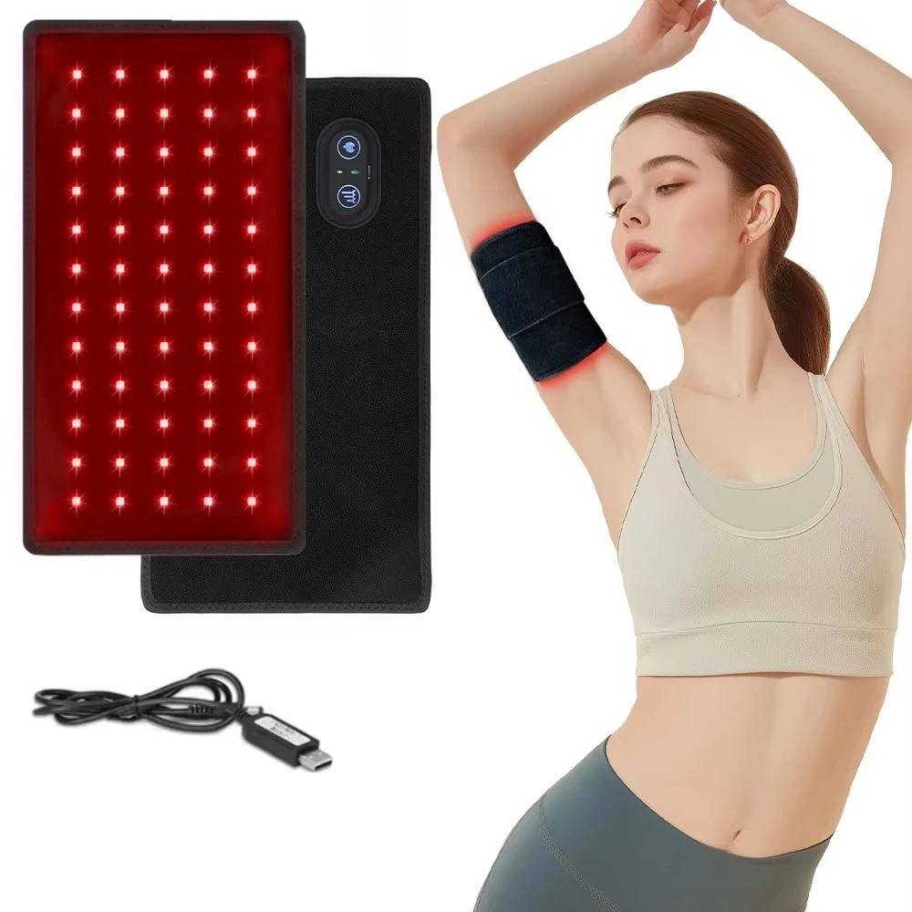 

60 светодиодов, беспроводной 2-в-1, инфракрасный и красный светотерапевтический пояс, 850 нм, 660 нм, сжигание спины, обертывание жира, машина для похудения, грелка для талии, всего тела