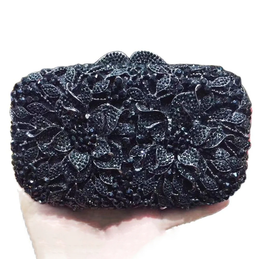 Diamond Evening Clutch Bags Rhinestone Black Bag For Women’s Crystal Phone Case Minaudiere Lady Party Cocktail Prom Handbags