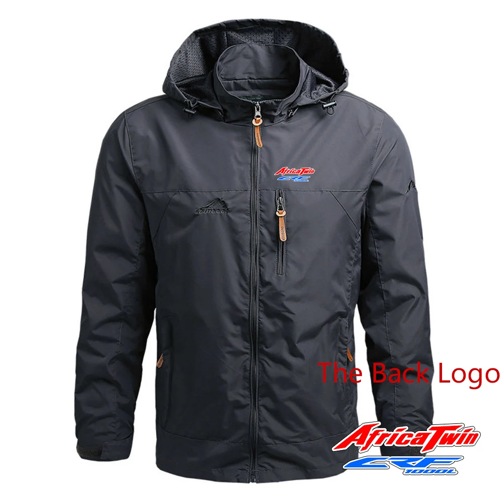 2024 Men Africa Twin Crf 1000 L Spring Autumn Print Comfort Casual Motorcycle Hon Adventure Hondaes Four-Color Trench Coat Tops