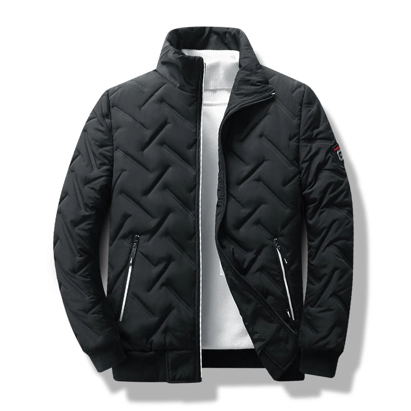 

Winter Mens Warm Down Parkas Fashion Men Thermal Padded Coats Classic Men Stand Collar Cotton Windbreaker Padded Jacket Clothing