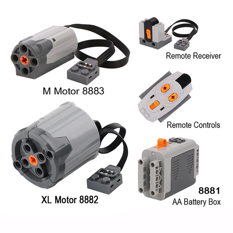 MOC-Juego de alta tecnología M/XL, piezas de extensión de función de potencia de Motor con todas las marcas, tecnología de grupo de energía, bloques PF, juguetes de ladrillo DIY