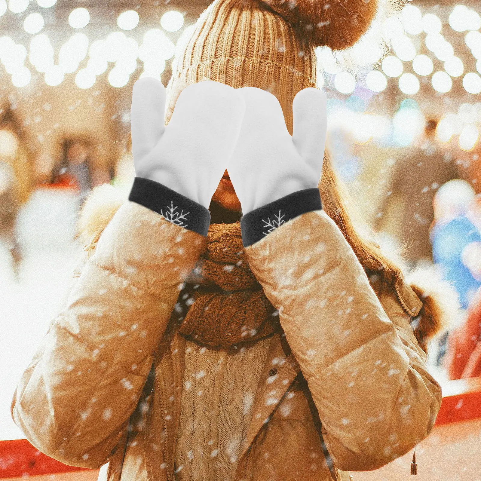 

Gloves Couple Holding Hands Mittens Mitts Couples to Romantic White Attached for Miss
