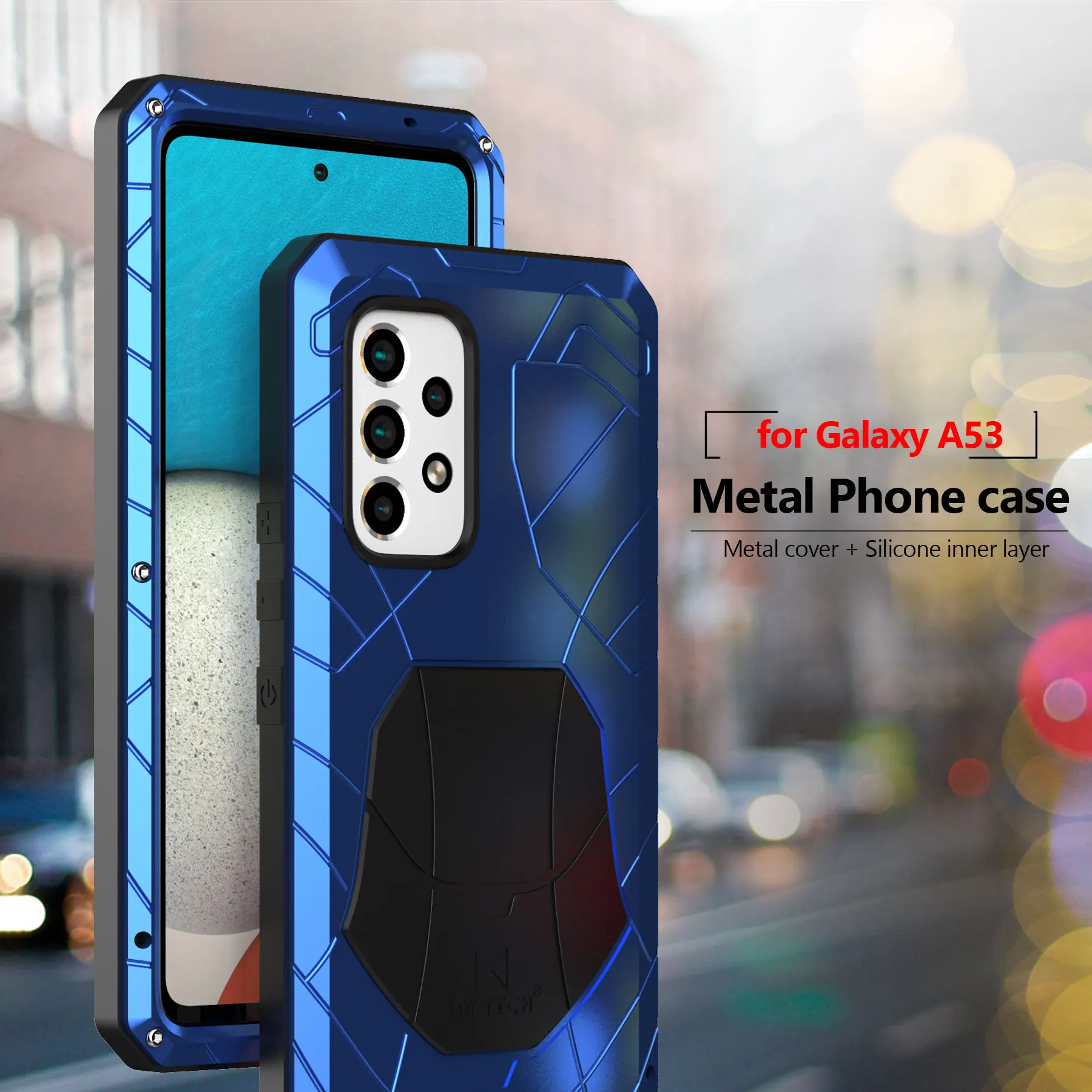 

For Galaxy A53 5G Heavy Duty Case Military Metal Shockproof Dropproof Dustproof Protective Cover for Samsung Galaxy A53